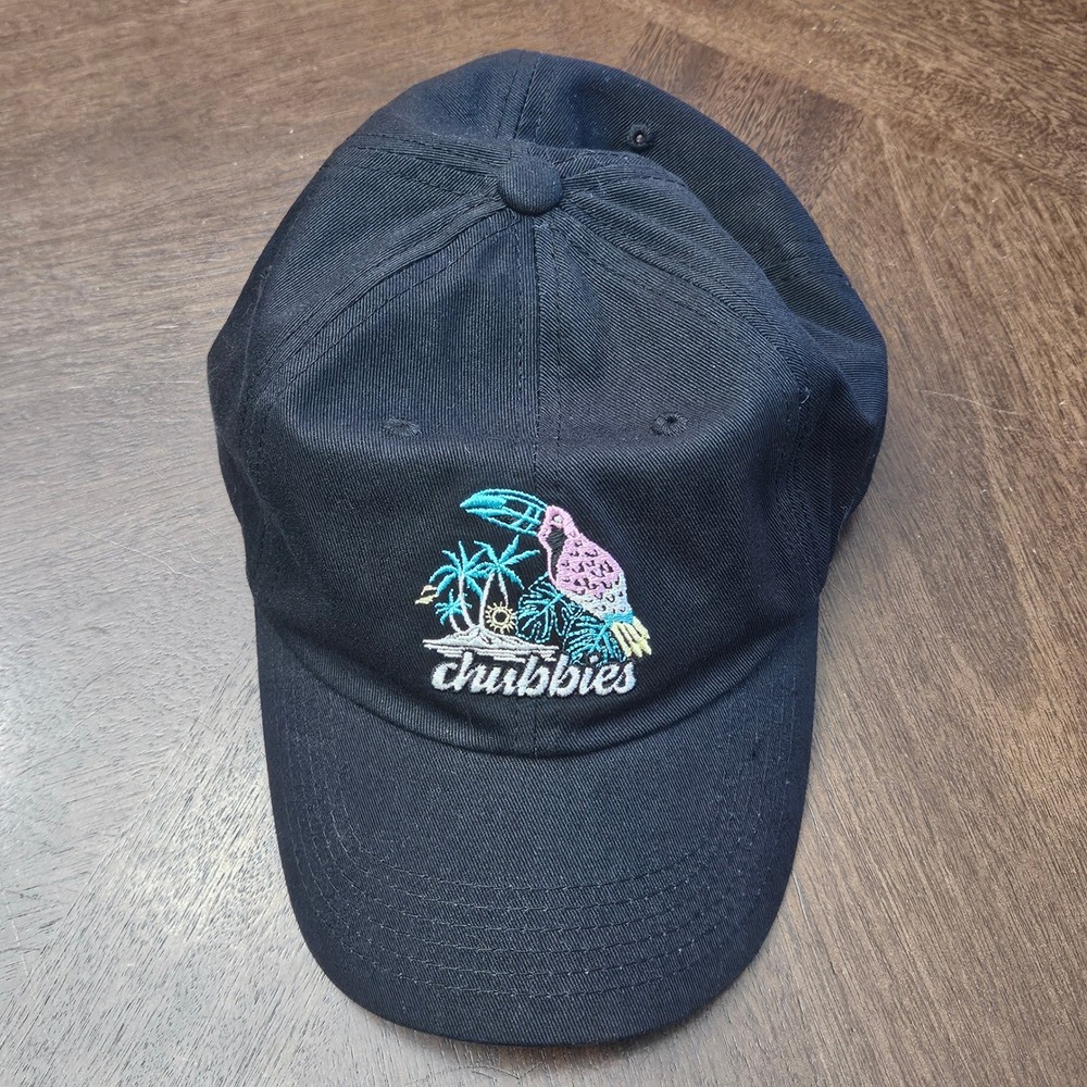 Chubbies Black Embroidered‎ Toucan Tropical Dad Hat Adjustable Cotton Cap Vaca